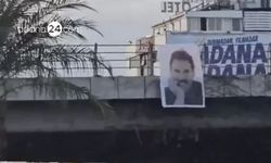Adana'da köprüye Abdullah Öcalan'ın posteri asıldı, aynı köprüden DEM Parti'ye cevap verildi