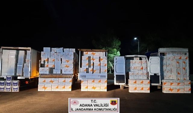 Adana’da 12 milyon 250 bin makaron ele geçirildi