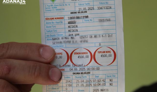 Adana'da ASKİ'den "eve kesilen 4 bin 500 TL su faturası" açıklaması
