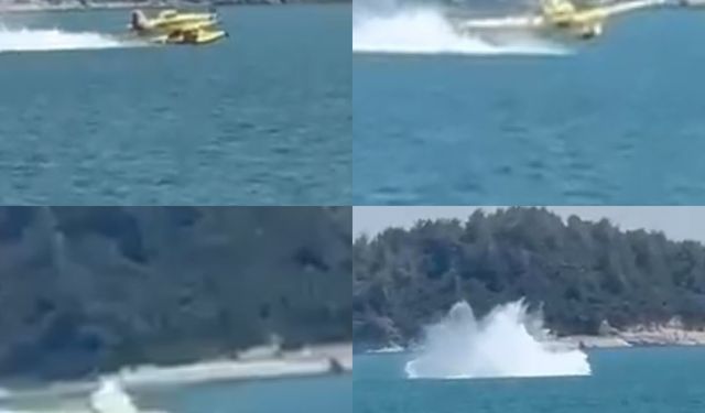 Adana’da uçağın suya düşme anı kamerada