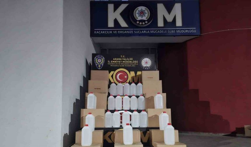 Adana’da 980 litre sahte içki ele geçirildi: 2 gözaltı