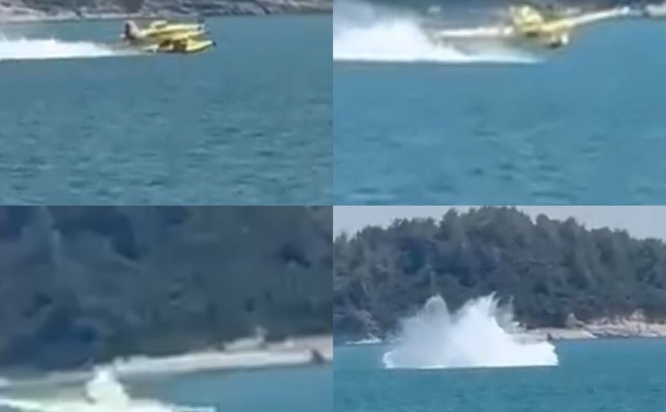 Adana’da uçağın suya düşme anı kamerada