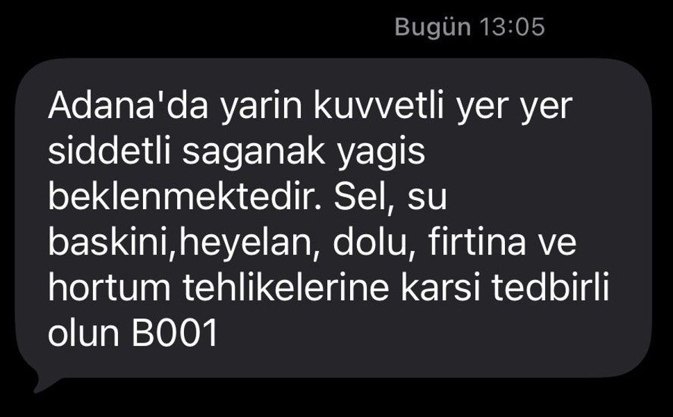AFAD'dan Adana için uyarı